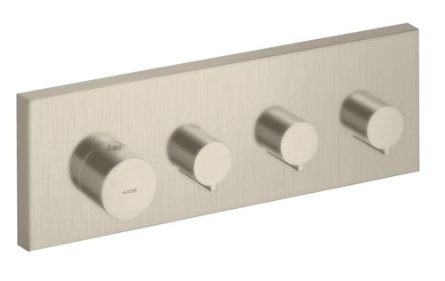 AXOR-HG-AXOR-ShowerSolutions-Thermostatmodul-360-120-Unterputz-eckig-fuer-3-Verbraucher-Brushed-Nickel-10751820 gallery number 1